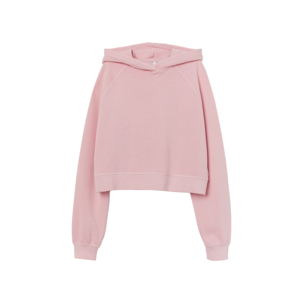 Pink Cropped Hoodie